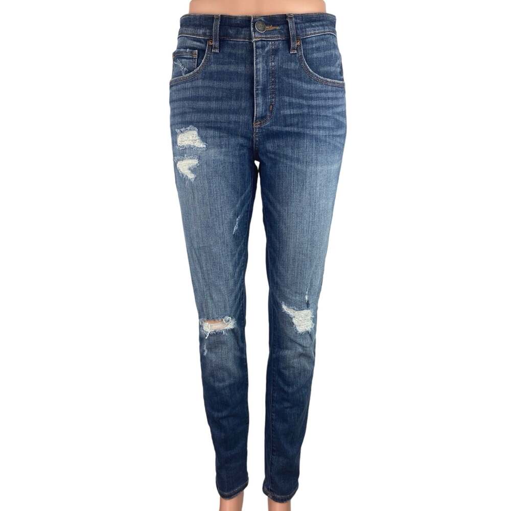 Ann Taylor LOFT High Rise Stretch Distressed Skinny Jeggings Denim Jeans Size 28